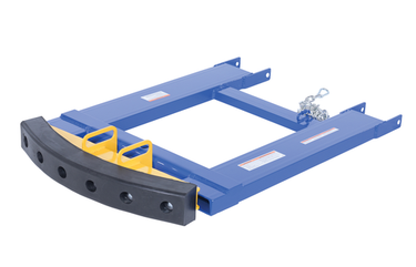 Steel Fork Truck Hook Base 32 In. Length With Steel/Rubber Push Bumper-Attachment to 2 In. Receiver 15 In. x 28 In. x 5-3/4 In Blue/Yellow